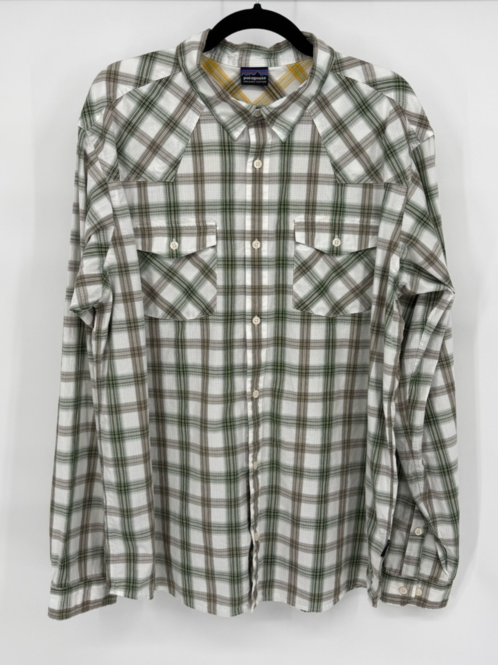 Patagonia Plaid Button Front Shirt Long Sleeve Organic Cotton Outdoor Hiking XL?
